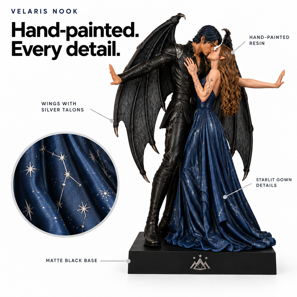 Hand-painted details of the bookend
