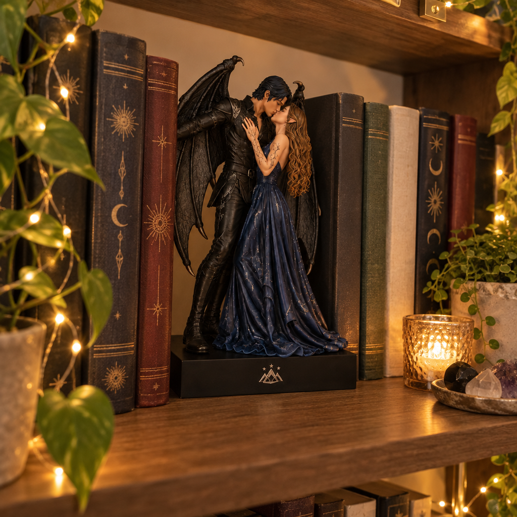 Bookend on a styled bookshelf